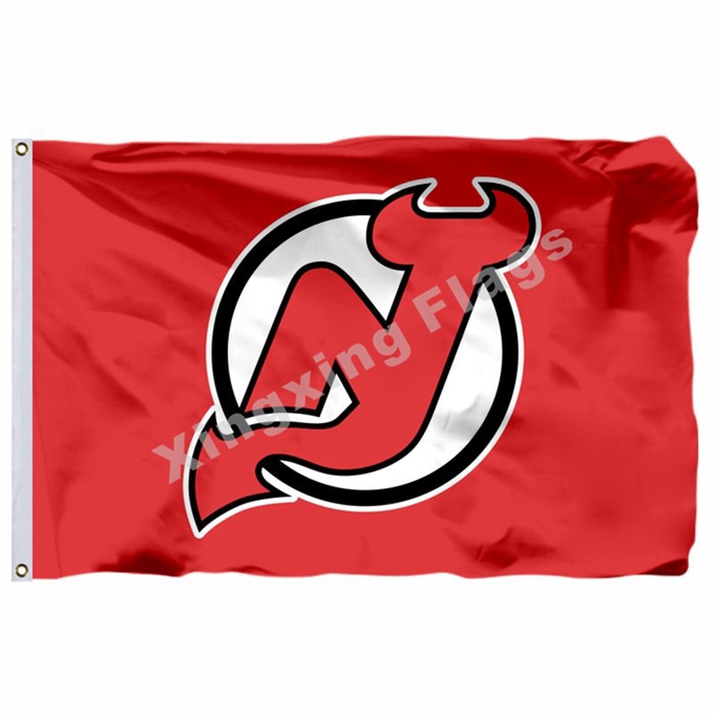 New Jersey Devils Large Logo Flag 3ft x 5ft Polyester NHL Banner New J