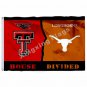 Texas Tech Red Raiders Texas Longhorns House Divided Flag 3ft X 5ft Po
