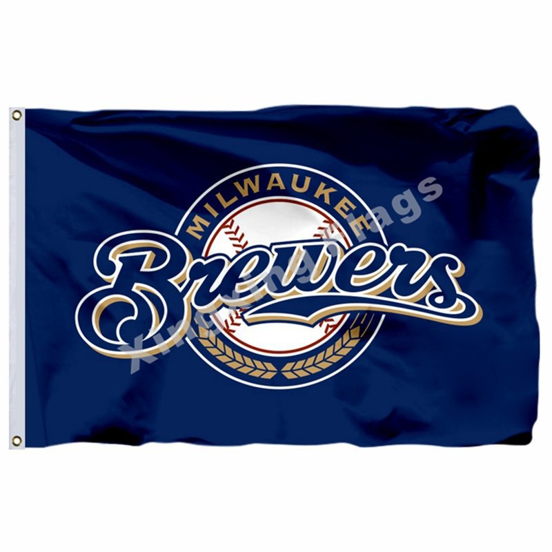 Milwaukee Brewers Flag 3ft X 5ft Polyester MLB Milwaukee Brewers Banne