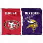 San Francisco 49ers Minnesota Vikings House Divided Flag 3ft x 5ft Pol