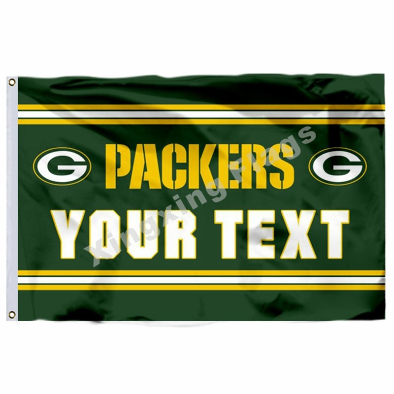 Green Bay Packers Custom Your Text Flag 3ft X 5ft Polyester NFL1 Team