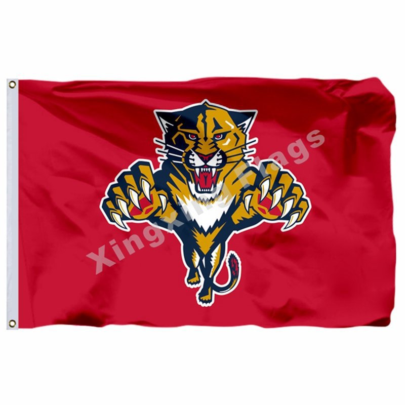 Florida Panthers Large Logo Flag 3FT x5 FT 150X90CM Banner 100D Polyes
