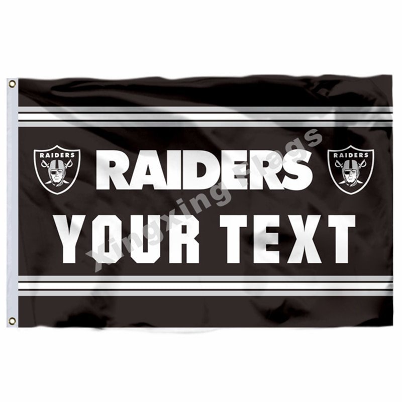 Oakland Raiders Custom Your Text Flag 3ft X 5ft Polyester NFL1 Team Ba