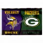 Minnesota Vikings Green Bay Packers House Divided Flag 3ft x 5ft Poly