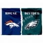 Denver Broncos Philadelphia Eagles House Divided Flag 3ft x 5ft Polyes