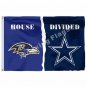 Baltimore Ravens Dallas Cowboys House Divided Flag 3ft X 5ft Polyester