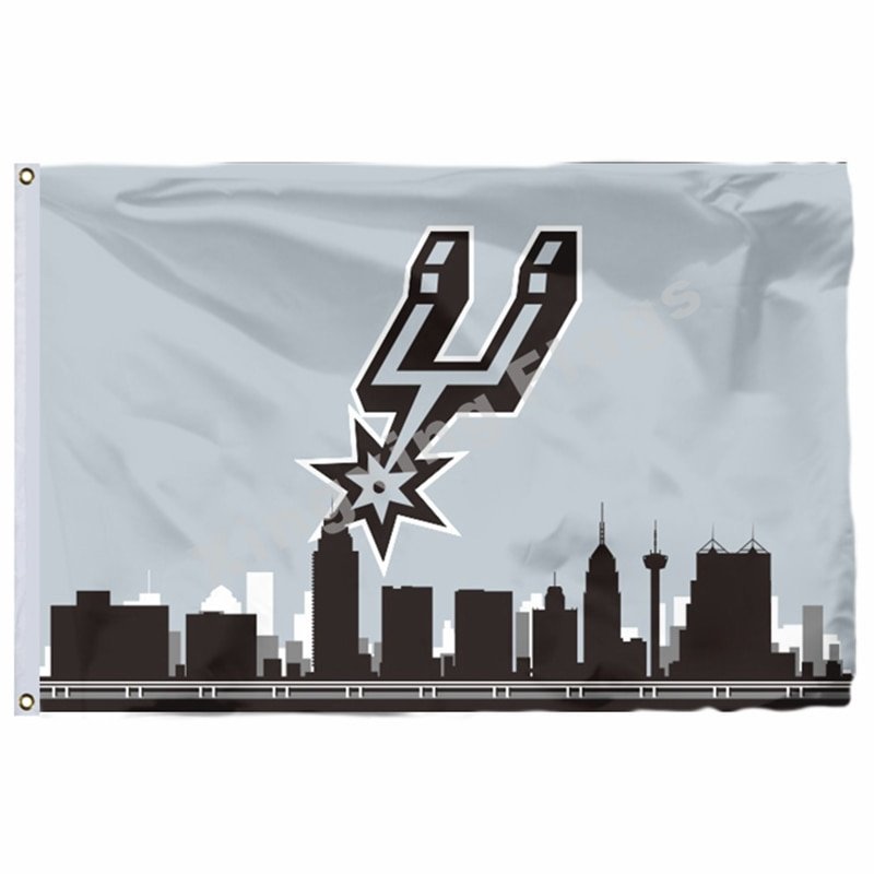 San Antonio Spurs San Antonio Skyline Flag 3ft X 5ft Polyester NBA1 Te