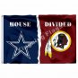 Dallas Cowboys Washington Redskins House Divided Flag 3ft x 5ft Polyes