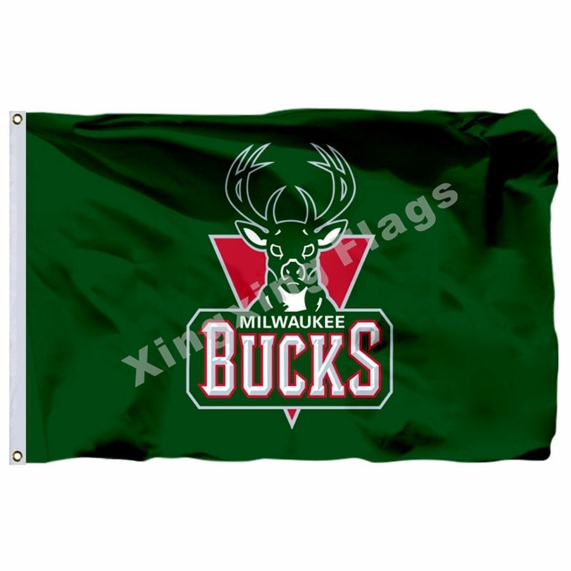 Milwaukee Bucks Flag 3ft X 5ft Polyester NBA1 Milwaukee Bucks Banner F