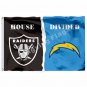 Oakland Raiders San Diego Chargers House Divided Flag 3ft x 5ft Polyes