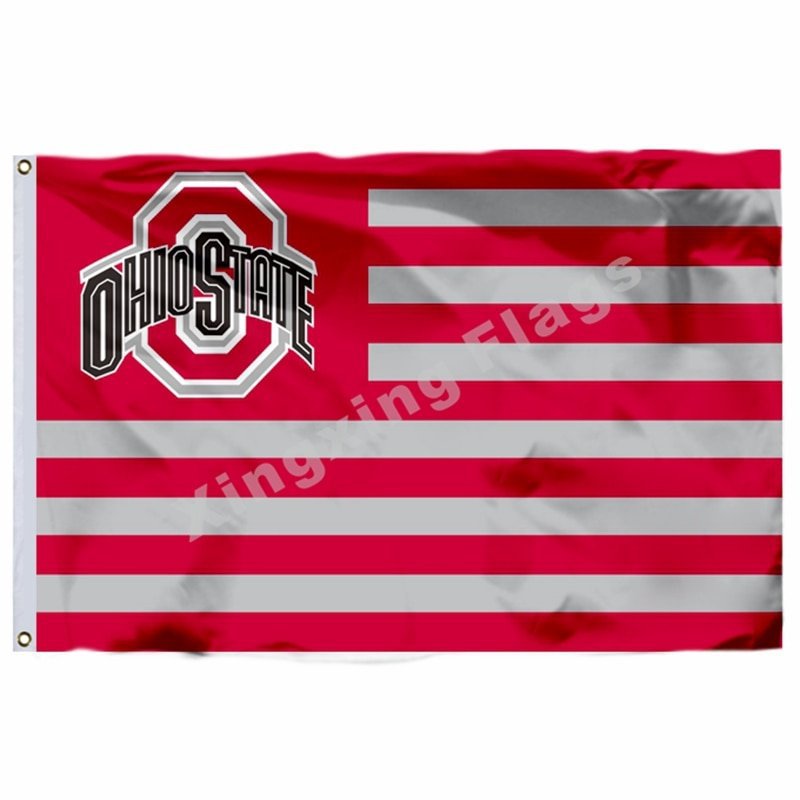 Ohio State Buckeyes With Modified US Flag 3ft X 5ft Polyester NCAA Ban