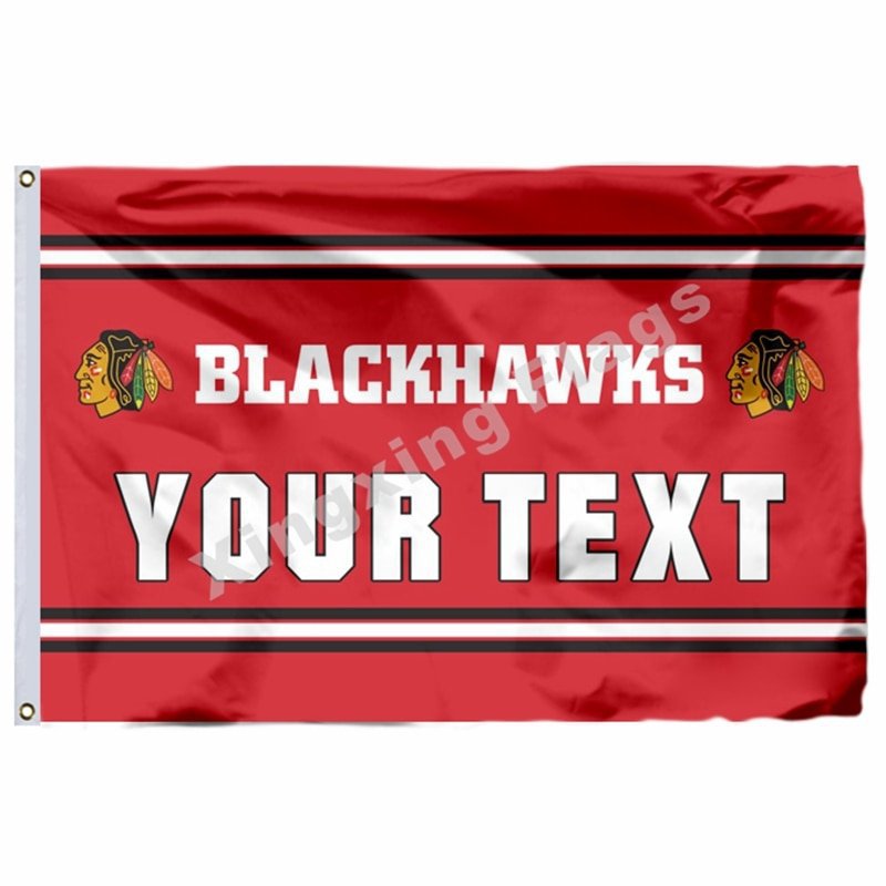 Chicago Blackhawks Custom Your Text Flag 3ft X 5ft Polyester NHL Team