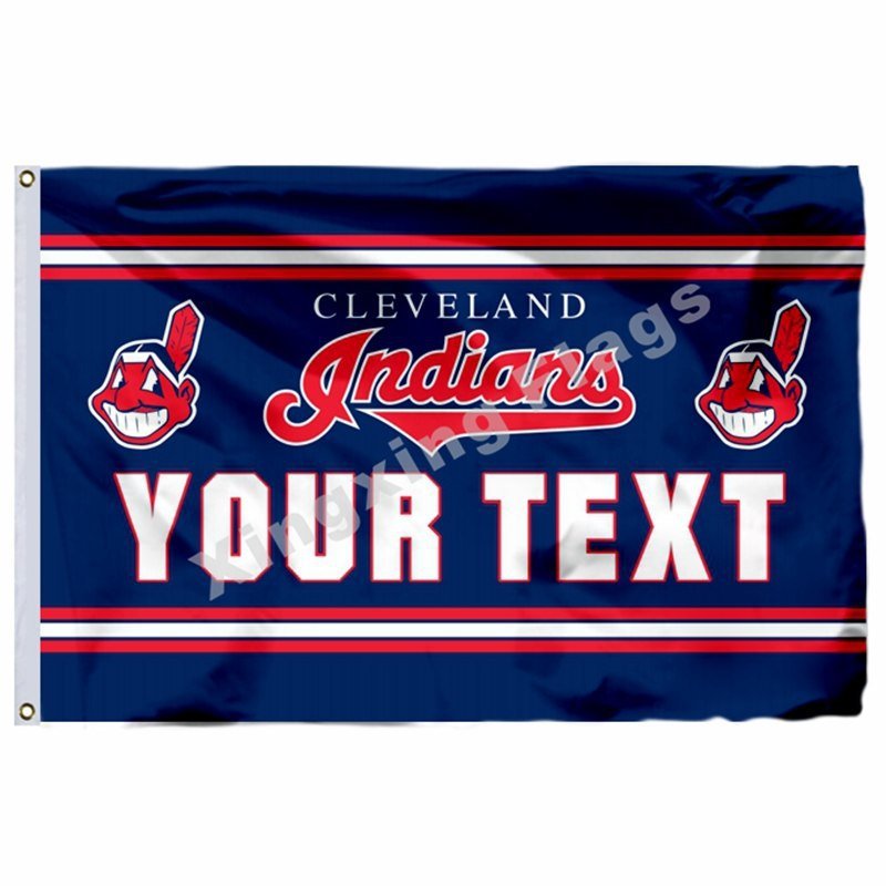 Cleveland Indians Custom Your Text Flag 3ft X 5ft Polyester MLB Team B