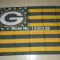 NFL1 Green Bay Packers Flag Banner With Modified US Flag 3ft X 5ft Pol