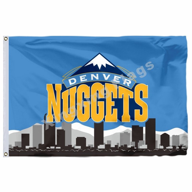 Denver Nuggets Denver Skyline Flag 3ft X 5ft Polyester NBA1 Team Banne