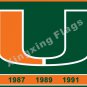 Miami Hurricanes Flag 3ft X 5ft Polyester NCAA Banner Carolina Hurrica