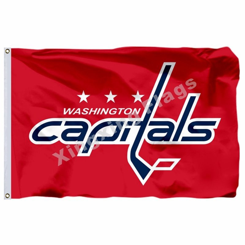 Washington Capitals Large Logo Flag 3ft x 5ft Polyester NHL Banner Was