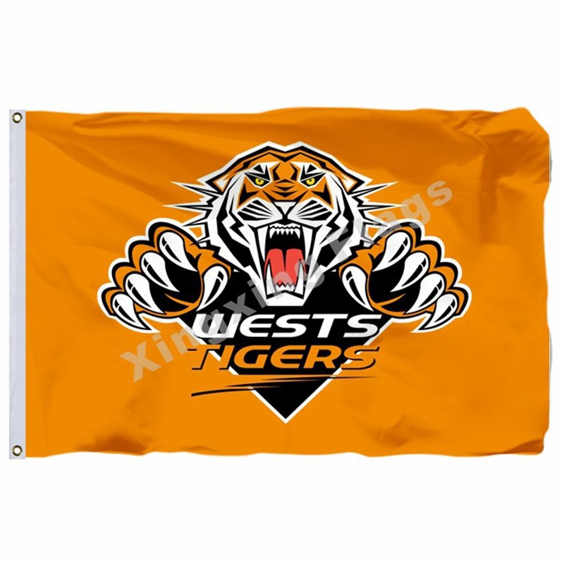 Wests Tigers Flag 3ft X 5ft National Rugby League NRL Banner Size 4 14
