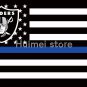 Raiders Thin Blue Line Flag with white sleeve UAS stripe Oakland Raide