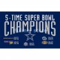 Dallas Cowboys Flag 5X Super Bowl Champions Flag
