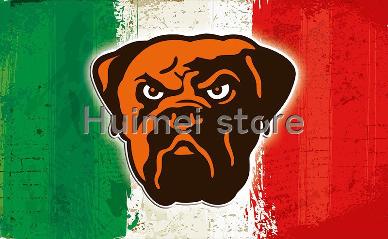 Cleveland Brown team FLAG green white red strip American flag