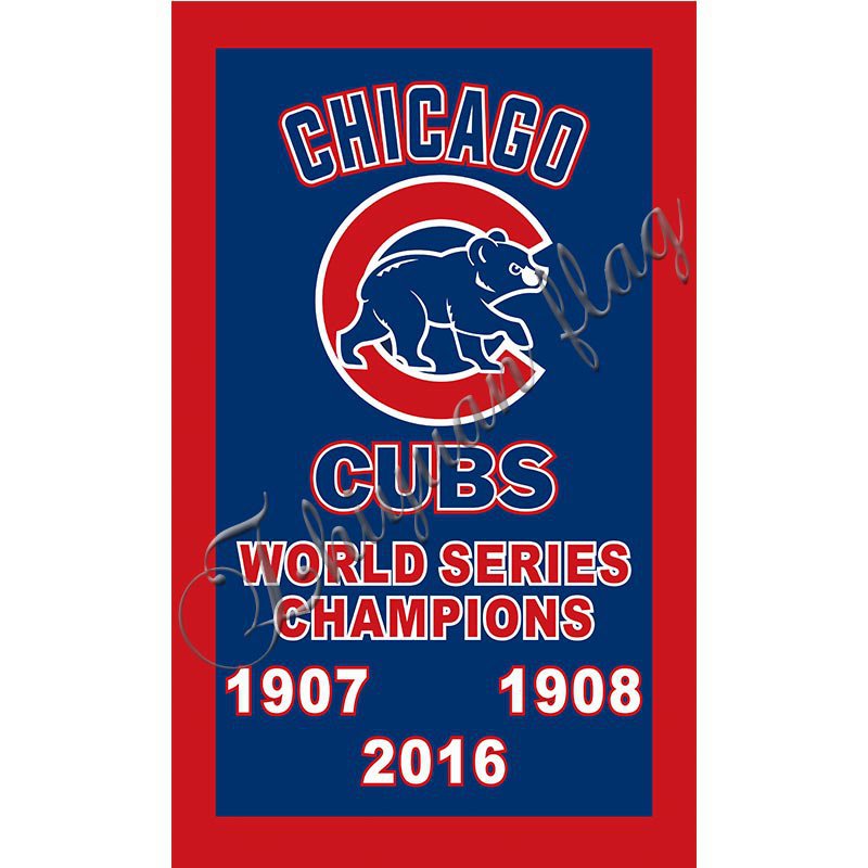 Chicago Cubs CHAMPIONS 3ftx5ft flag banner 2016 World Series CHAMPS In