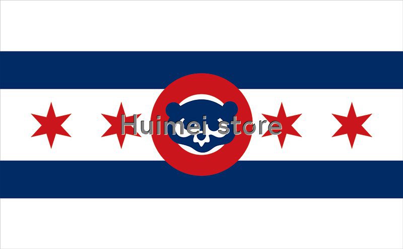 Chicago Cubs Large Flag 3x5 Banner Chicago City flag 3X5 Custom Chicag