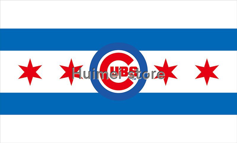 Chicago Cubs Large Flag 3x5 Banner Chicago City flag 3X5 Custom Chicag