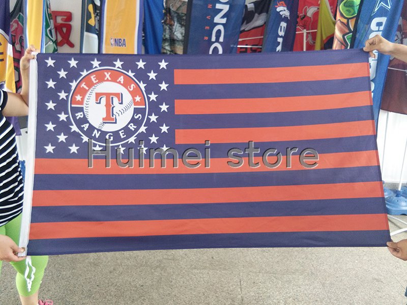 Texas Rangers Flag 3x5 FT Banner 100D Polyester Flag Brass Grommets, f