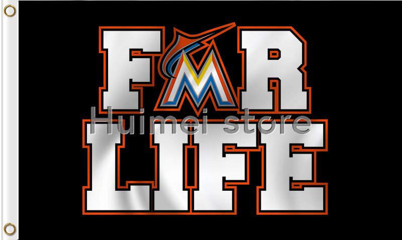 Miami Marlins Flag 3ft x 5ft Polyester ML*B Miami Marlins Banner Flyin