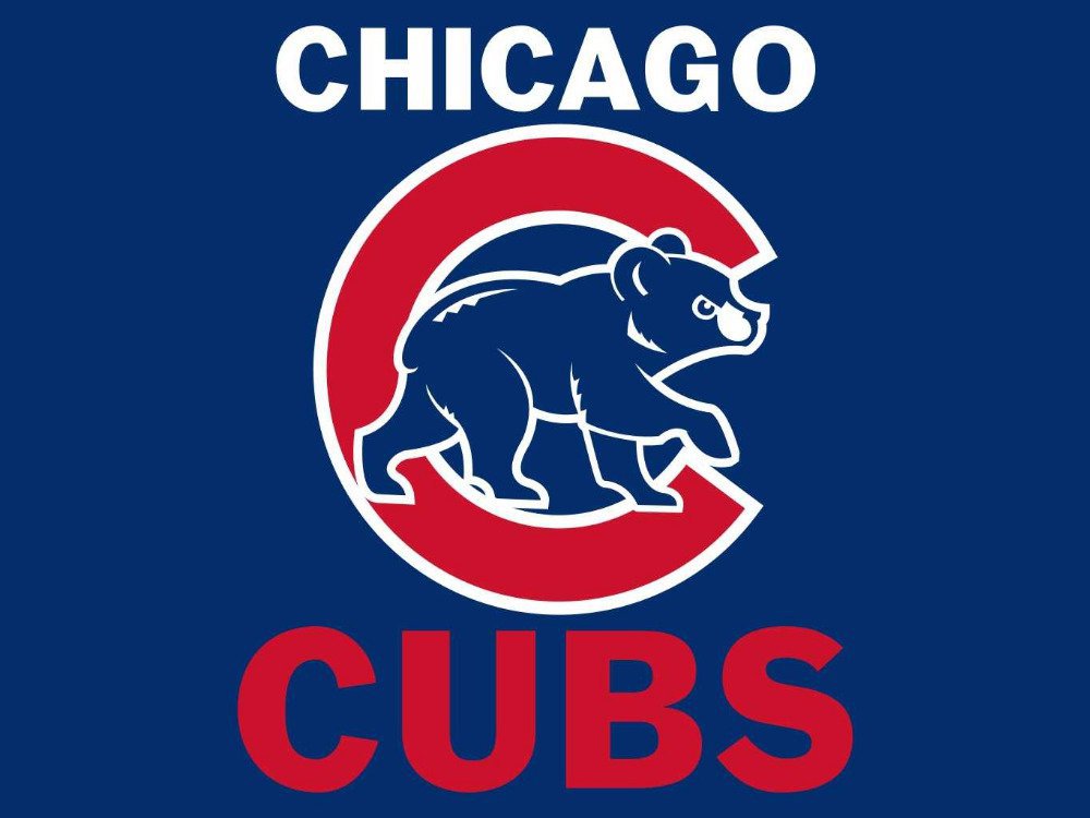 3'x5' Chicago Cubs flag white sleeve with 2 Brass Grommets