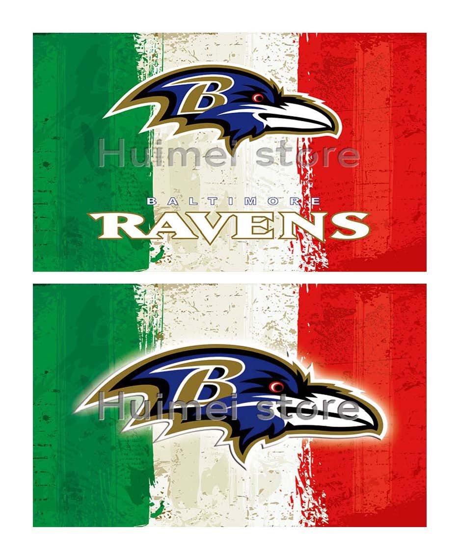 Baltimore Ravens team FLAG green white red strip American flag