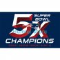5X champions Patriots Flag 100% polyester CUSTOMIZED 3x5FT large New E