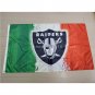 Oakland Raiders flags 3ftx5ft Green white red Stripes Banner 100D Poly