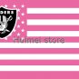 New fashion Oakland Raiders Flag 3ft x 5ft pink USA Sripe white sleeve
