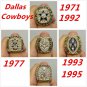 Alloy Rings Sets for Replica Super Bowl 1971/1977/1992/1993/1995 Dalla