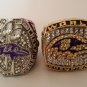 2pcs per set 2000 2012 Baltimore Ravens Championship rings replica dro