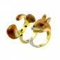 GORGEOUS TALE Gold Animal Squirrel Ring Championship Ring Set Anel Bag