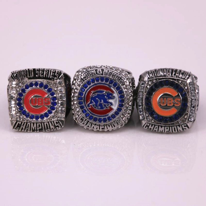 US size 3Pcs/Set Baseball Ring 2016 Chicago Cubs World & National