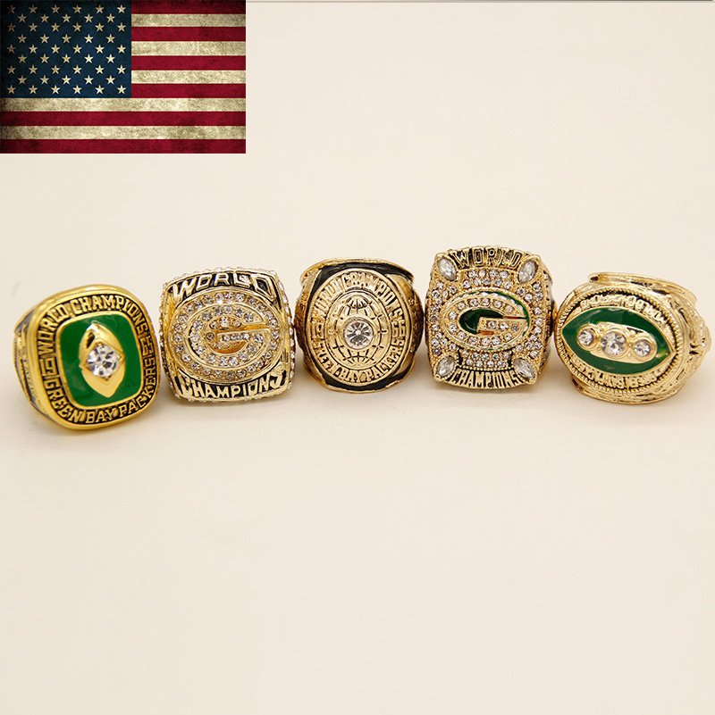 5pcs set Green Bay Packers Championship Ring Set  custom football ring