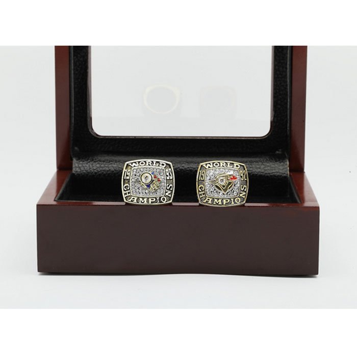 Gorgeous Ring sets with Wooden Boxes Replica Baseball Copper 2pcs/pack