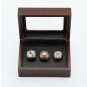 Gorgeous Ring sets with Wooden Boxes Replica Baseball Copper 3pcs/pack