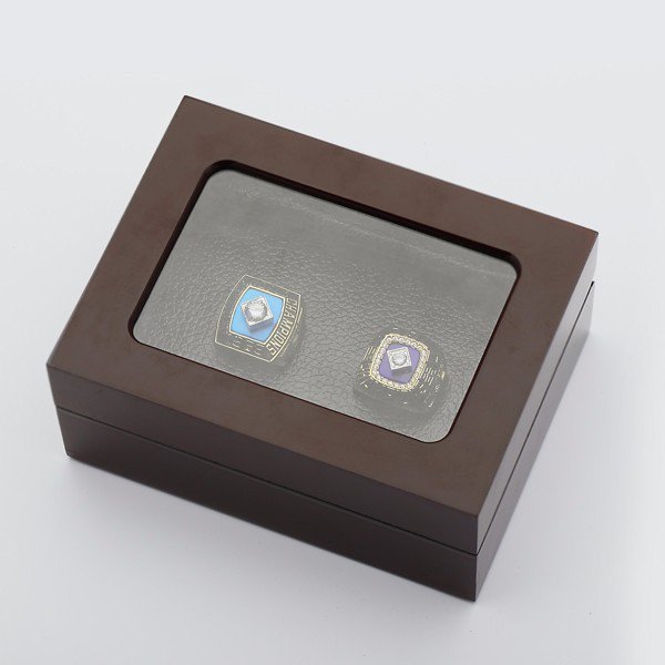 sales Ring sets with Wooden Boxes Replica Baseball Copper 2pcs