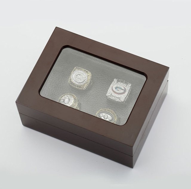 Gorgeous Ring sets with Wooden Boxes Replica Baseball Copper High Qual