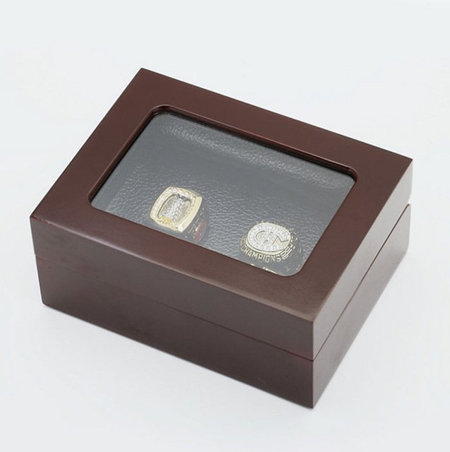 Ring sets with Wooden Box Replica Hockey Copper High Quality 2pcs/Pack
