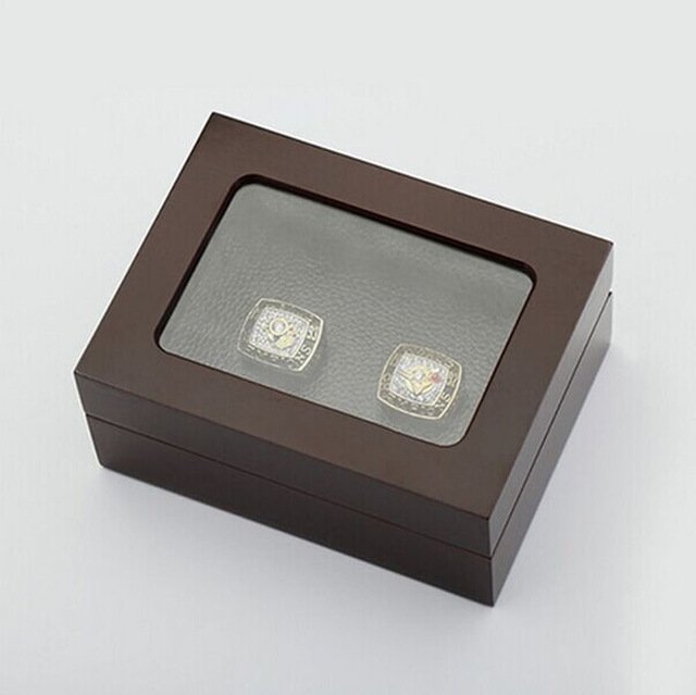Gorgeous Ring sets with Wooden Boxes Replica Baseball Copper 2pcs Toro
