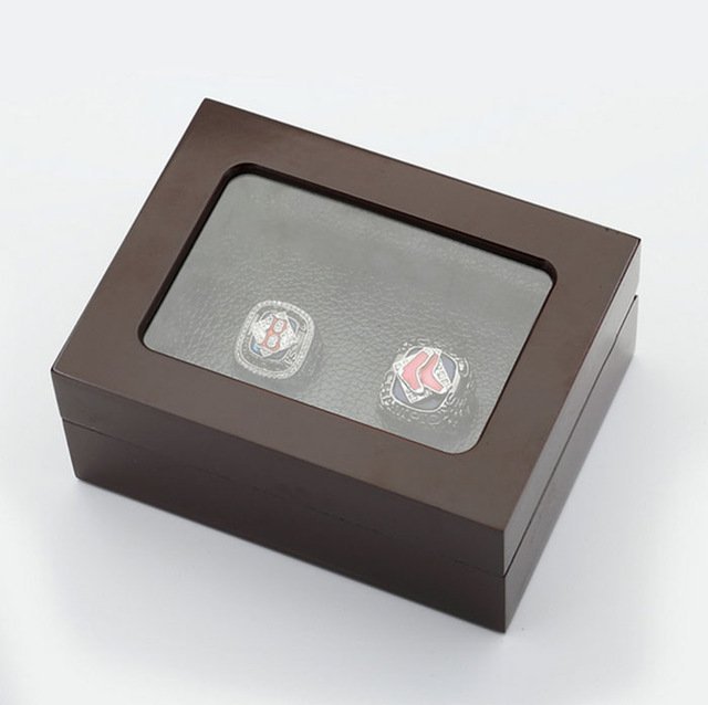 Gorgeous Ring sets with Wooden Boxes Replica 2pcs Boston Red Sox Coppe