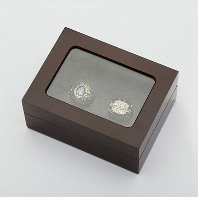 Gorgeous Ring sets with Wooden Boxes Replica Baseball Copper 2pcs Balt