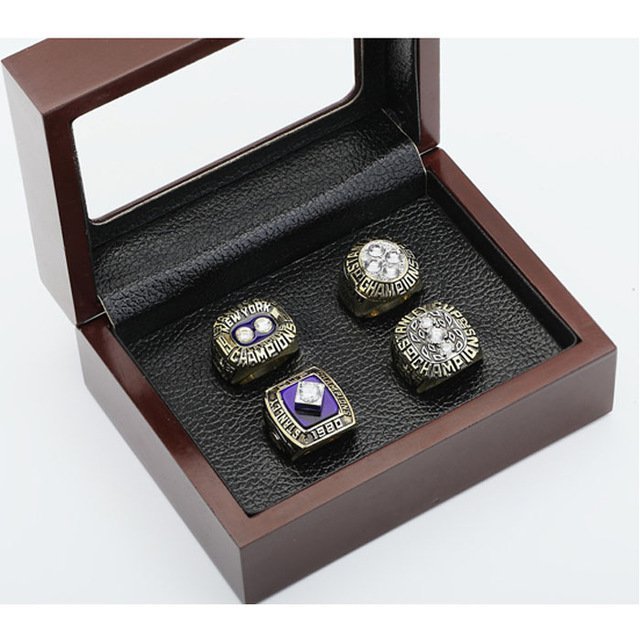 Gorgeous Ring sets with Wooden Boxes Replica Ice Hockey Copper 4pcs/Pa