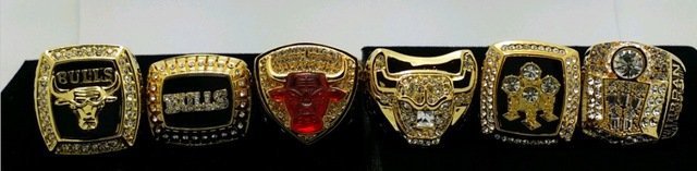 Full Set (6pcs) Chicago &amp;amp; Bulls 1991 1992 1993 1996 1997 1